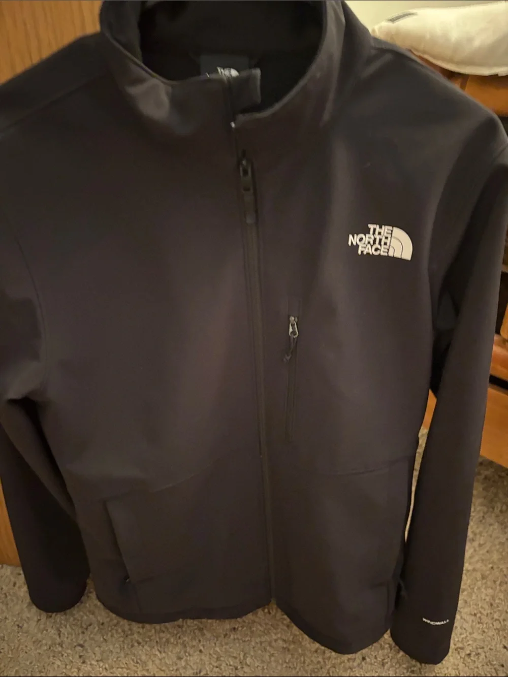 The North Face Black Softshell Jacket with Chest Logo